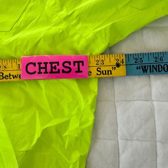 LITTLE DONKEY ANDY Womens Jacket XL Neon Yellow Windbreaker Run Cycle Packable - Picture 6 of 8